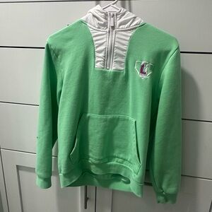 Baseball Lifestyle 101 Mint Green and White Pullover Hoodie